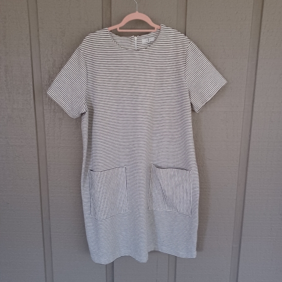 Jasper J Conran Striped Dress Plus Size 20 Short Sleeve Front Pockets Women - Picture 1 of 13